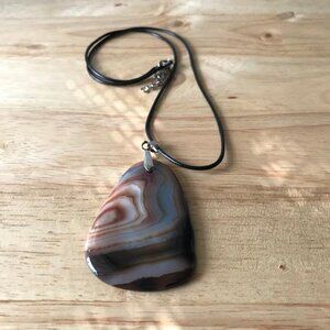 Artisan Brown and White Agate Gemstone Necklace